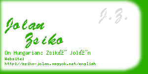 jolan zsiko business card